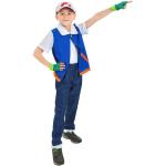 Blaue Motiv Pokemon Ash Ketchum Karnevalshosen & Faschingshosen aus Polyester für Kinder Größe 140 