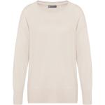 Weiße Langärmelige Rundhals-Ausschnitt Kaschmir-Pullover für Damen Größe L 