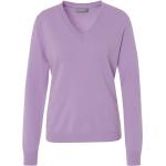 Violette V-Ausschnitt Kaschmir-Pullover aus Wolle für Damen Größe M 