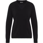 Schwarze V-Ausschnitt Kaschmir-Pullover aus Wolle für Damen Größe XS 