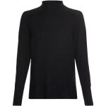 Schwarze Stehkragen Kaschmir-Pullover für Damen Größe L 