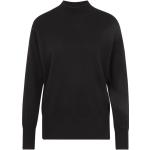 Schwarze Stehkragen Kaschmir-Pullover für Damen Größe L 