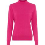 Pinke Stehkragen Kaschmir-Pullover aus Wolle für Damen Übergrößen 