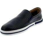 Blaue Geflochtene Elegante Galizio Torresi Slip-on Sneaker aus Glattleder für Herren Größe 42 