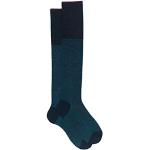 Gallo Men's long blue cotton socks with iridescent motif.