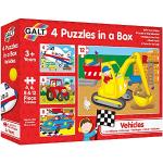 Galt Toys, 4 Puzzles in a Box - Vehicles, Jigsaw Puzzle for Kids, Ages 3 Years Plus