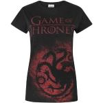 Schwarze Langärmelige Game of Thrones Haus Targaryen T-Shirts aus Baumwolle für Damen Größe XXL Große Größen 