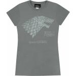Anthrazitfarbene Kurzärmelige Game of Thrones T-Shirts für Damen Größe M für den für den Winter 