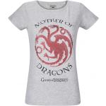 Graue Game of Thrones Haus Targaryen Rundhals-Ausschnitt T-Shirts aus Jersey für Damen 