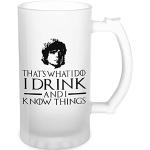 Game of Thrones I Drink and I Know Things Tyrion Lannister Transparent Bierkrug Stein 500ml Tasse