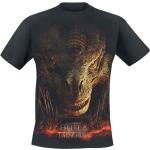 Schwarze House of the Dragon Rundhals-Ausschnitt T-Shirts für Herren Größe S 