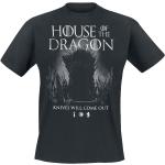 Schwarze House of the Dragon Rundhals-Ausschnitt T-Shirts für Herren Größe 4 XL 
