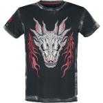 Schwarze Kurzärmelige House of the Dragon Rundhals-Ausschnitt T-Shirts für Herren Größe M 