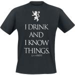 Schwarze Game of Thrones Rundhals-Ausschnitt T-Shirts für Herren Größe M 