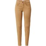 Hellbraune Unifarbene 5-Pocket Hosen mit Reißverschluss für Damen Größe S 