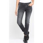 Schwarze Unifarbene Vintage Gang Jeans mit Stickerei aus Baumwolle für Damen Größe XXL 