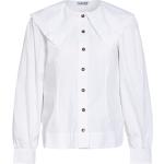 Weiße Ganni Bio Nachhaltige Festliche Blusen aus Baumwolle für Damen Größe M 
