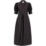 Schwarze Ganni Midi V-Ausschnitt Midikleider & knielange Kleider für Damen Größe M 