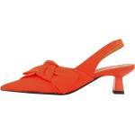 Orange Ganni Nachhaltige Kitten-Heel-Absatz Slingback Pumps für Damen Größe 38 