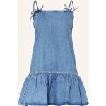 Blaue Ganni Nachhaltige Spaghettiträger-Kleider aus Baumwolle für Damen Größe M 