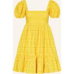 Reduzierte Gelbe Ganni Bio Nachhaltige Taillierte Kleider mit Reißverschluss aus Baumwolle für Damen Größe M 