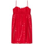 Reduzierte Rote Ärmellose Ganni Nachhaltige Festliche Kleider mit Pailletten mit Reißverschluss für Damen Größe M 