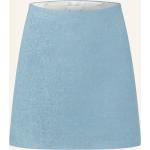 Reduzierte Hellblaue Ganni Mini Nachhaltige Wollröcke mit Reißverschluss aus Wolle für Damen Größe M für den für den Winter 
