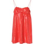 Reduzierte Rote Ganni Mini Nachhaltige Festliche Kleider mit Pailletten mit Reißverschluss aus Spitze für Damen Größe XS 