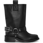 Reduzierte Schwarze Elegante Ganni Stiefeletten & Boots mit Nieten mit Nieten mit Schnalle aus Leder für Damen Größe 41 