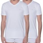 Reduzierte Weiße Gant V-Ausschnitt T-Shirts aus Baumwolle für Herren Größe 3 XL 2-teilig 