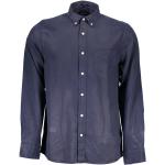 Reduzierte Blaue Langärmelige Gant Bio Button Down Kragen Herrenlangarmhemden mit Knopf Größe M 