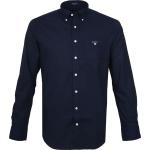 Marineblaue Unifarbene Casual Langärmelige Gant Broadcloth Herrenlangarmhemden Größe XL 