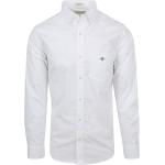 Weiße Unifarbene Oversize Langärmelige Gant Poplin Herrenlangarmhemden aus Popeline Größe 4 XL 