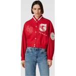 Rote Gant Mini Stehkragen College-Jacken aus Viskose Cropped für Damen Größe M 