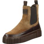 Reduzierte Dunkelbraune Gant Footwear Plateauabsatz Chelsea-Boots aus Textil für Damen Größe 41 