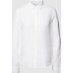 Weiße Unifarbene Gant Hemdblusen aus Leinen für Damen Größe M 