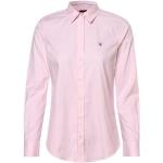 Rosa Unifarbene Langärmelige Gant Hemdblusen mit Knopf aus Baumwolle für Damen für den für den Frühling 