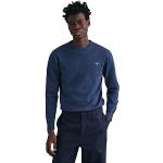 Reduzierte Blaue Melierte Gant Rundhals-Ausschnitt Rundhals-Pullover für Herren Größe 4 XL 