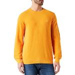 Reduzierte Orange Bestickte Langärmelige Gant Pique Rundhals-Ausschnitt Rundhals-Pullover aus Baumwolle für Herren Größe M 
