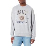 Reduzierte Graue Melierte Gant Shield Rundhals-Ausschnitt Herrensweatshirts Größe L 