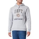 Reduzierte Graue Melierte Gant Shield Rundhals-Ausschnitt Herrensweatshirts mit Kapuze Größe L 