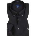 Schwarze Unifarbene Langärmelige Gant Button Down Kragen Herrenlangarmhemden mit Knopf aus Popeline Größe L 