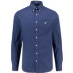 Marineblaue Unifarbene Langärmelige Gant Herrenlangarmhemden aus Baumwolle Größe M 
