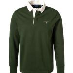 Grüne Langärmelige Gant Langarm-Poloshirts mit Knopf aus Jersey für Herren Größe XL 