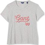 Hellgraue Melierte Gant Kinder T-Shirts für Mädchen Größe 176 