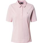 Pinke Preppy Kurzärmelige Gant Kurzarm-Poloshirts für Damen Größe L 