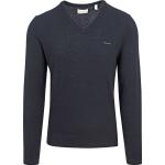 Reduzierte Dunkelblaue Unifarbene Gant Wollpullover aus Wolle für Herren Größe 3 XL 