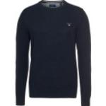 Marineblaue Langärmelige Gant Rundhals-Ausschnitt Rundhals-Pullover aus Baumwolle für Herren Größe S für den für den Herbst 