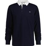 Blaue Unifarbene Preppy Gant Herrenpullover aus Baumwolle Größe 3 XL 
