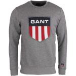 Hellgraue Langärmelige Gant Rundhals-Ausschnitt Herrensweatshirts für den für den Herbst 